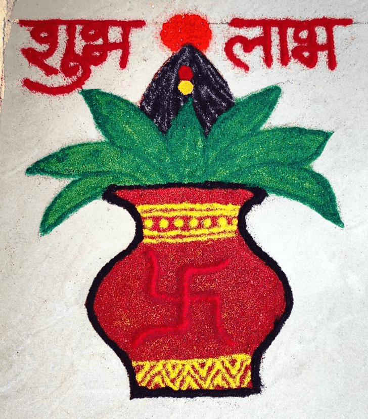 Pleasing Akshaya Tritya Kolam Rangoli