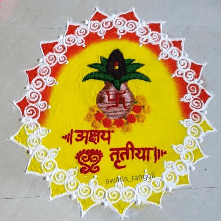 Radiant Akshaya Tritya Kolam Rangoli