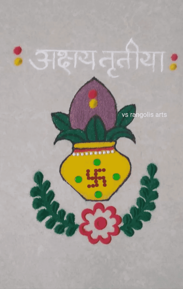 Shapely Akshaya Tritya Kolam Rangoli