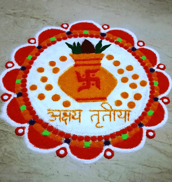Splendid Akshaya Tritya Kolam Rangoli