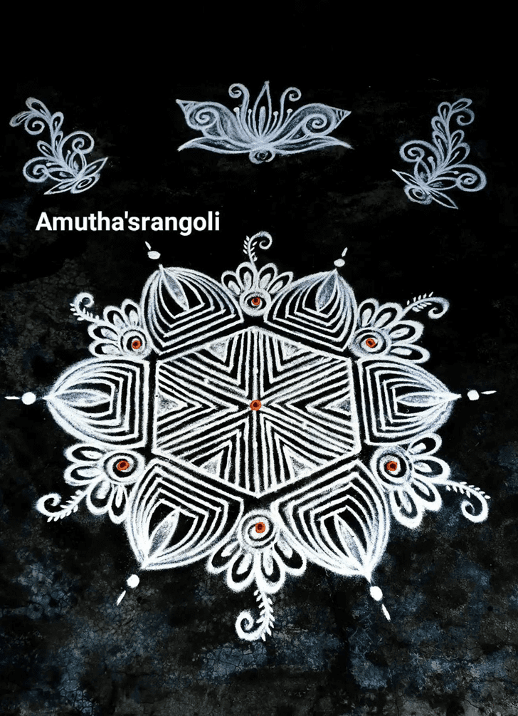 Superb Asadha Amavasya Rangoli