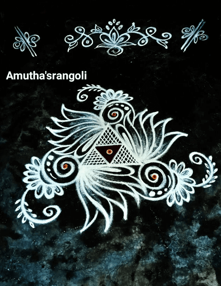 Wonderful Asadha Amavasya Rangoli Design