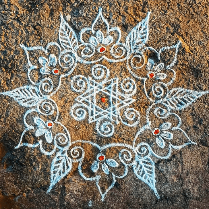 Exquisite Asadha Purnima Rangoli