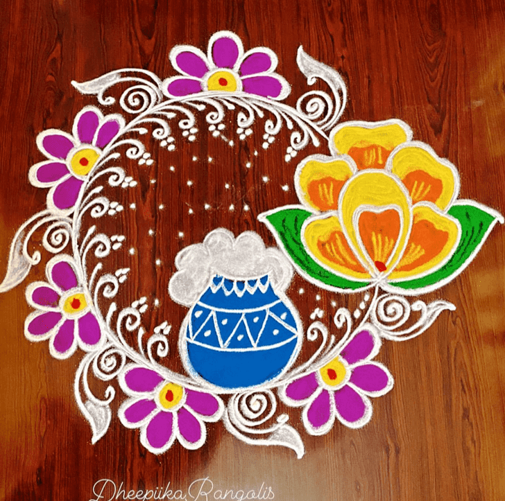 Comely Best And Simple Rangoli