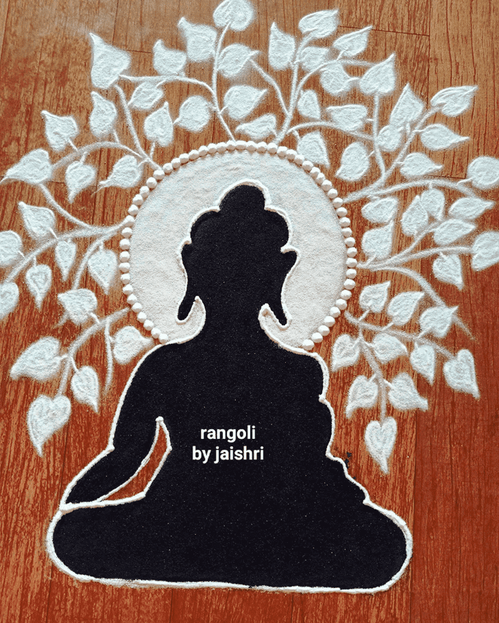 Exquisite Buddha Purnima Rangoli