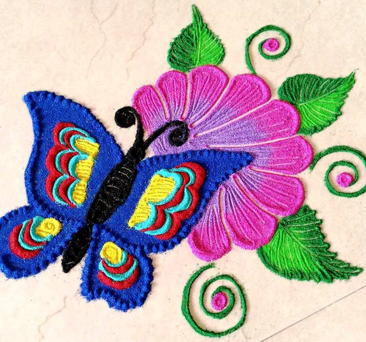 Amazing Butterfly Rangoli