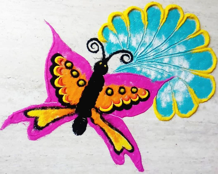 Captivating Butterfly Rangoli