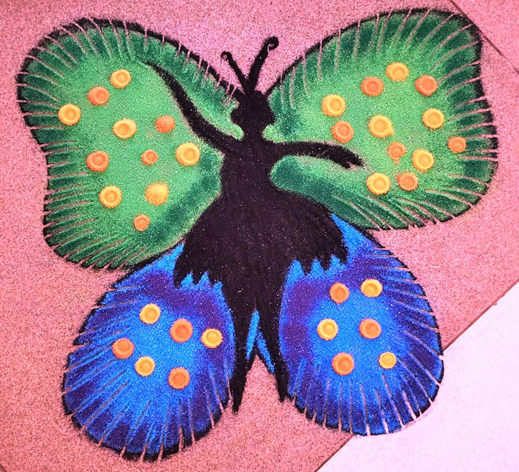 Classy Butterfly Rangoli