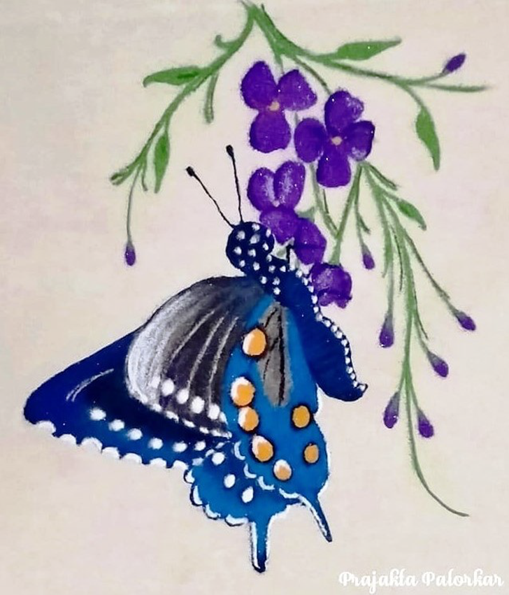 Hard Butterfly Rangoli