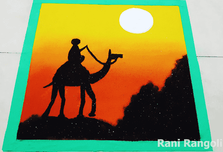 Admirable Camel Rangoli Design