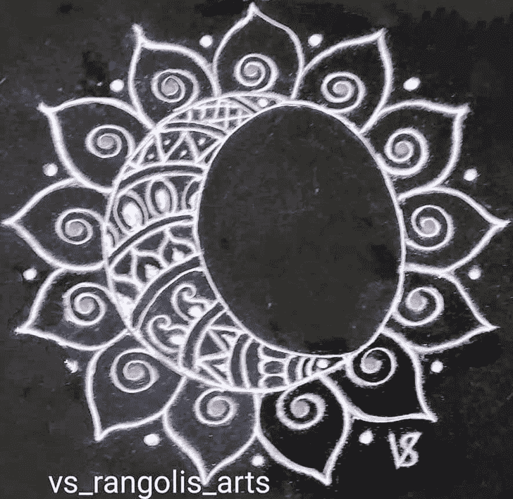 Wonderful Chalk Rangoli Design