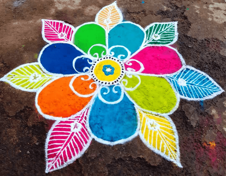 Bewitching Colorful  Rangoli