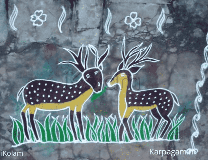 Appealing Deer Rangoli