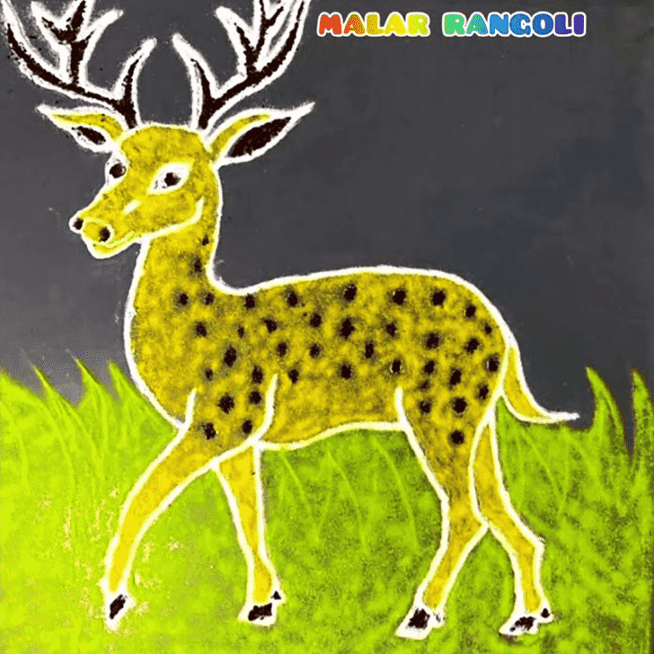 Charming Deer Rangoli