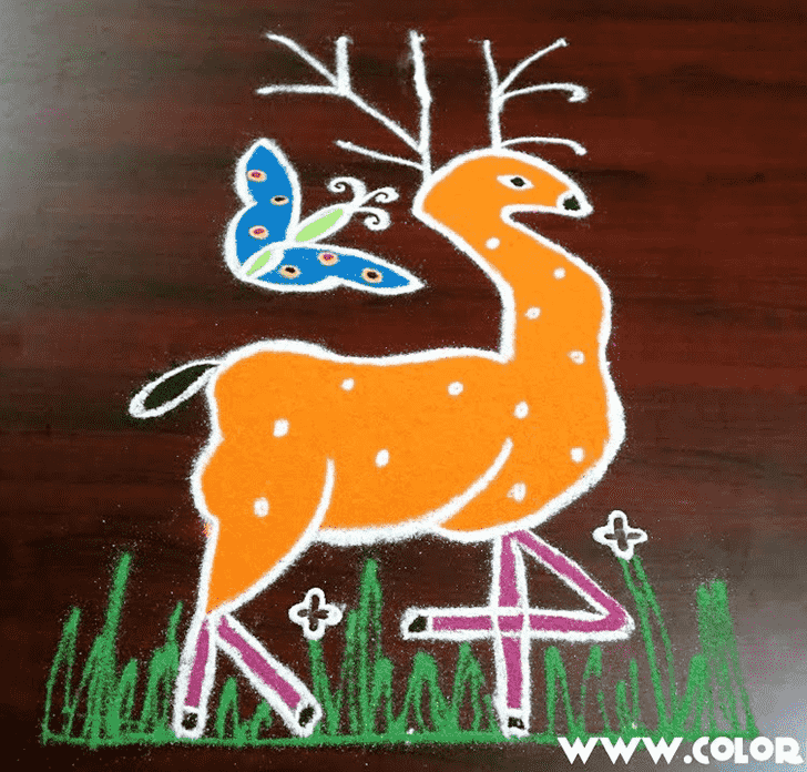 Deer Rangoli Design Images (Kolam Ideas)