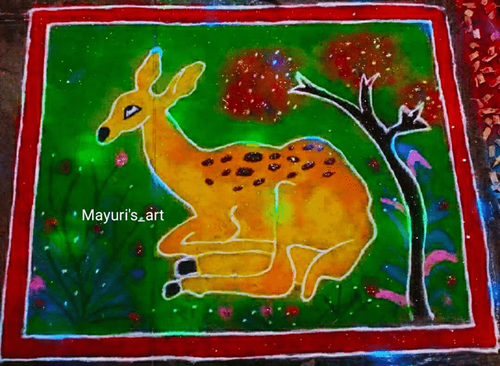 Dazzling Deer Rangoli