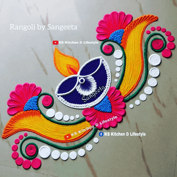 Canthus Art  Oil pastel colors Rangoli design using  Facebook