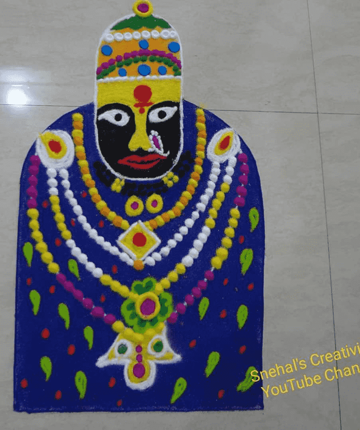 Pleasing Durga Puja Rangoli