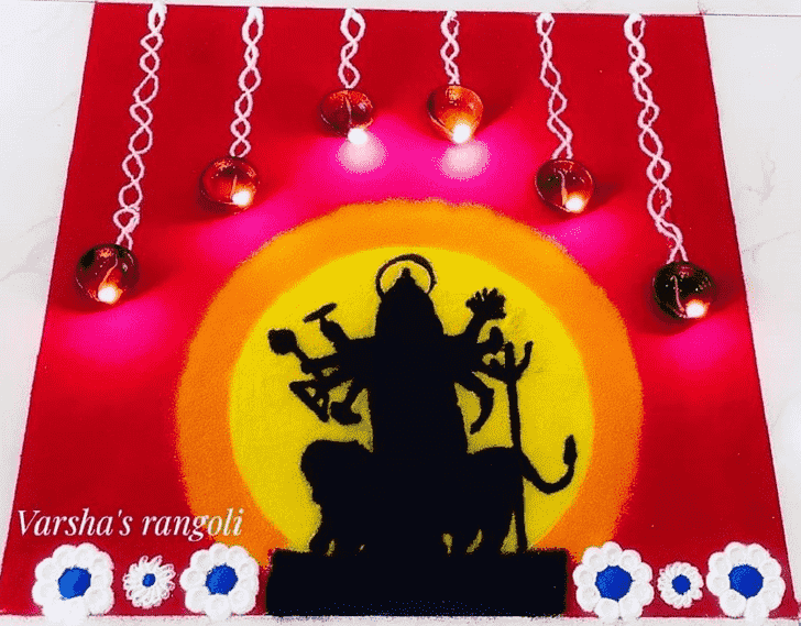 Dazzling Durga Rangoli