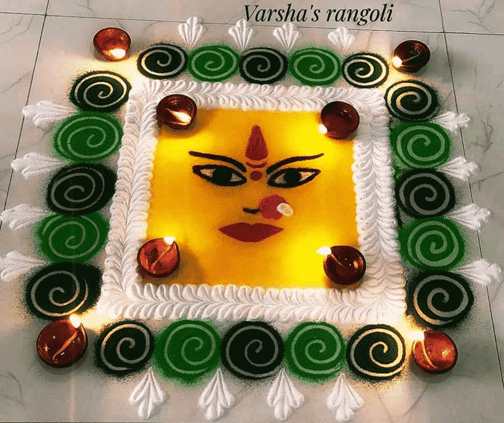 Delicate Durga Rangoli