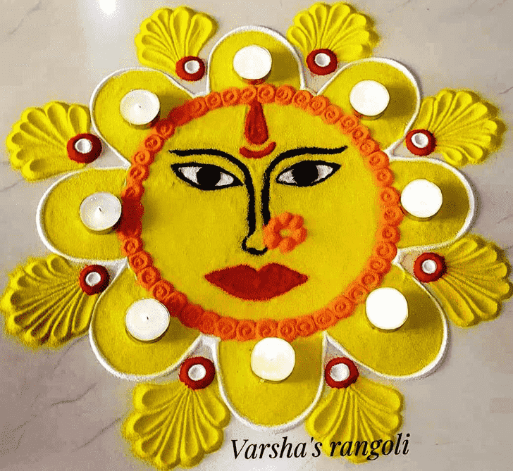Enticing Durga Rangoli