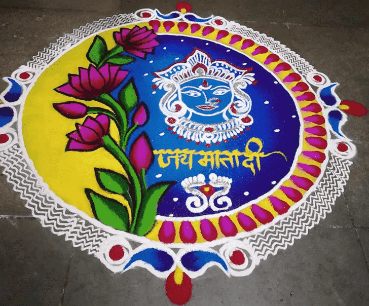 Inviting Durga Rangoli