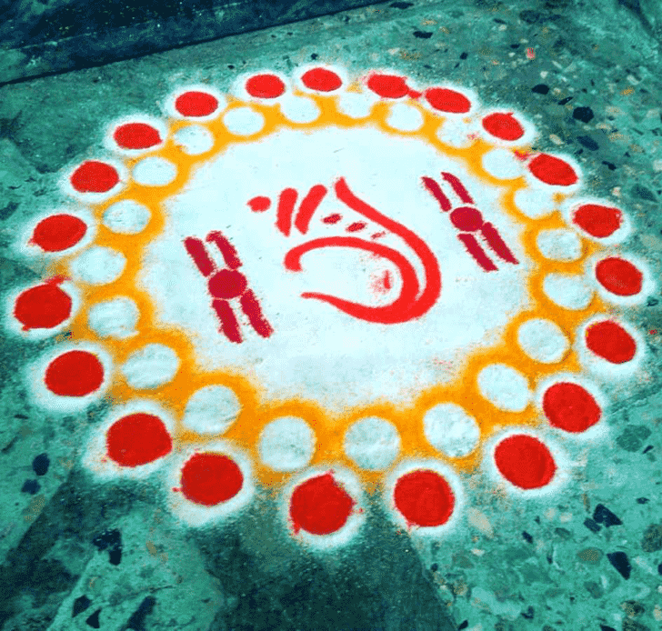 Ravishing Durva Ashtami Rangoli