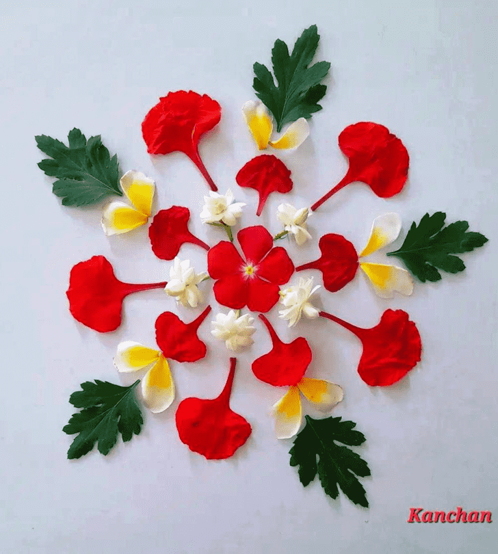 Charming Floral Rangoli