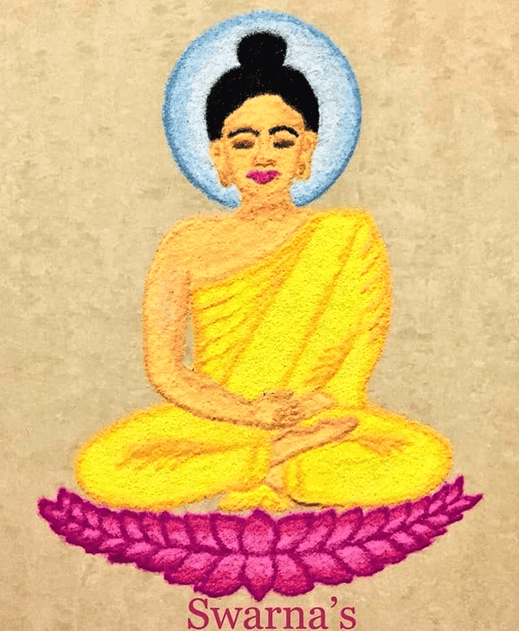 Appealing Gautama Buddha Rangoli