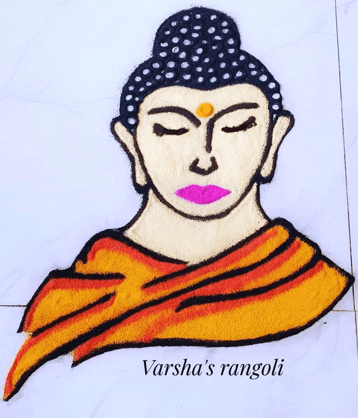 Enticing Gautama Buddha Rangoli