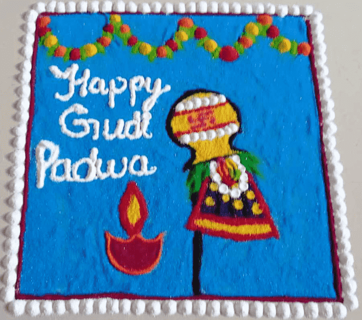 Pleasing Gudi Padwa Kolam Rangoli