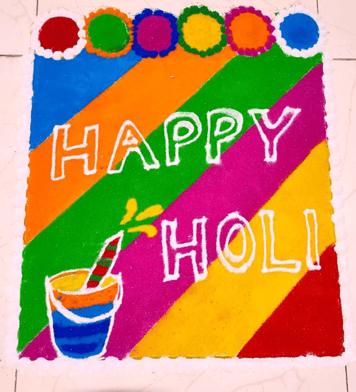 Admirable Happy Holi Rangoli Design