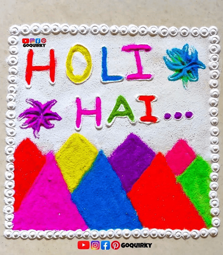 Classy Happy Holi Rangoli
