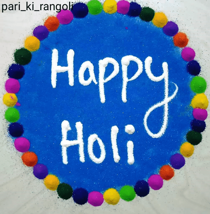 Fascinating Happy Holi Rangoli