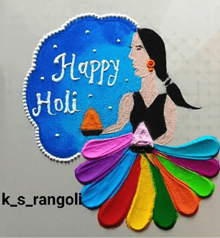Gorgeous Happy Holi Rangoli