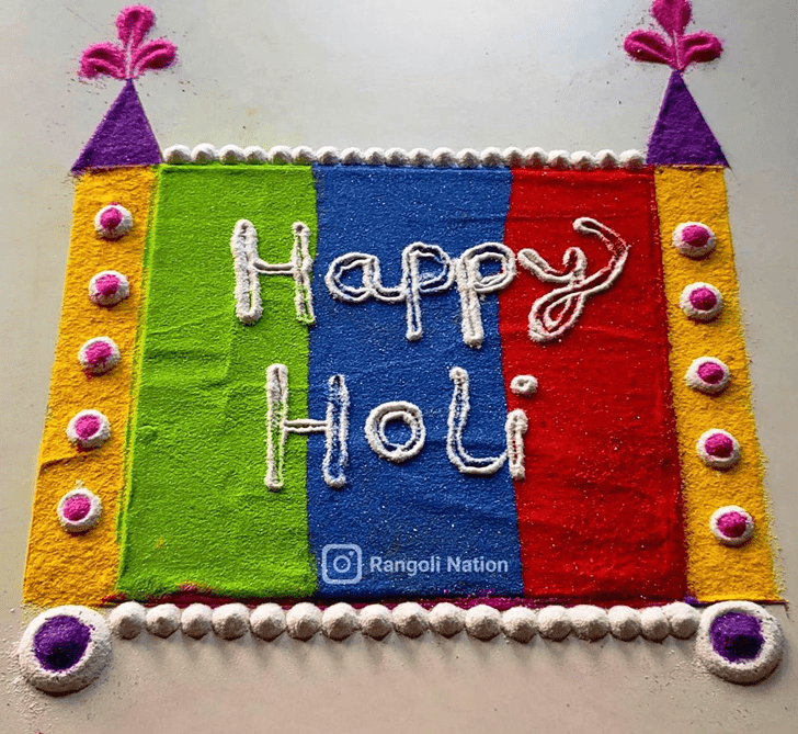 Awesome Happy Holi Rangoli