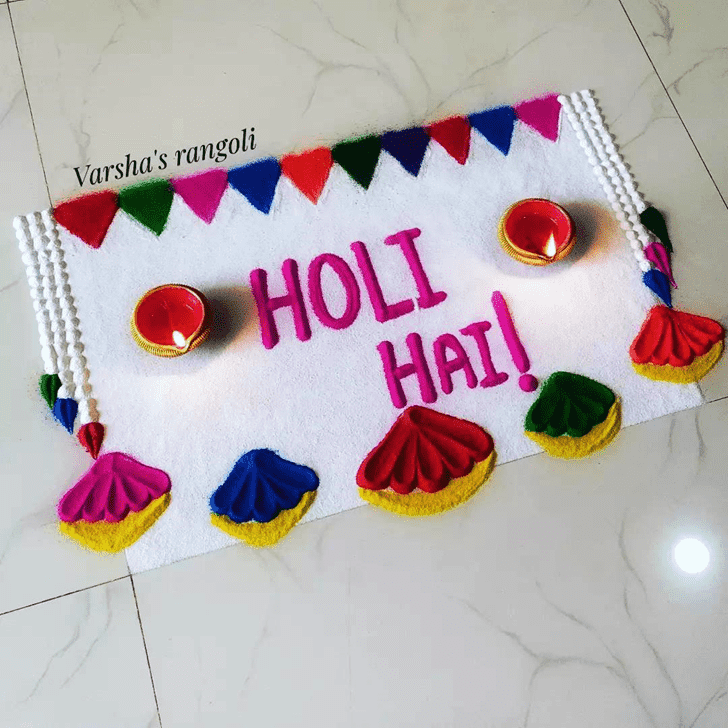 Shapely Happy Holi Rangoli