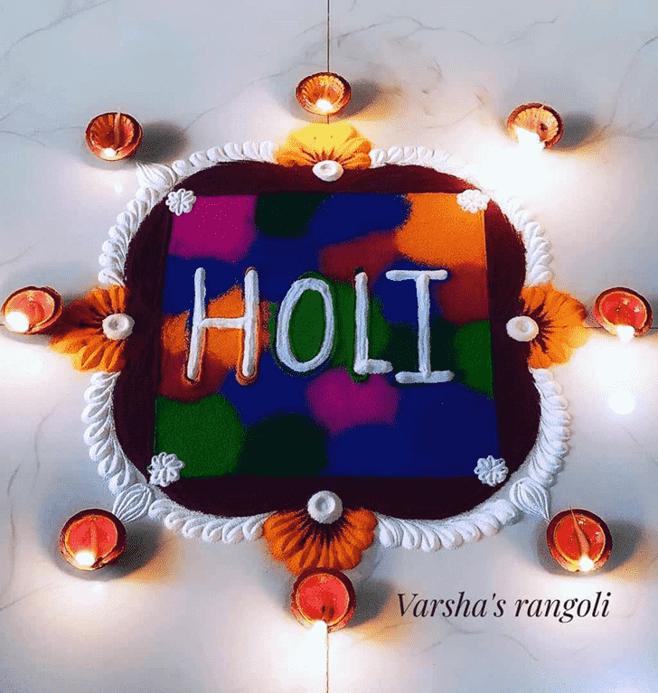 Ravishing Holi Rangoli