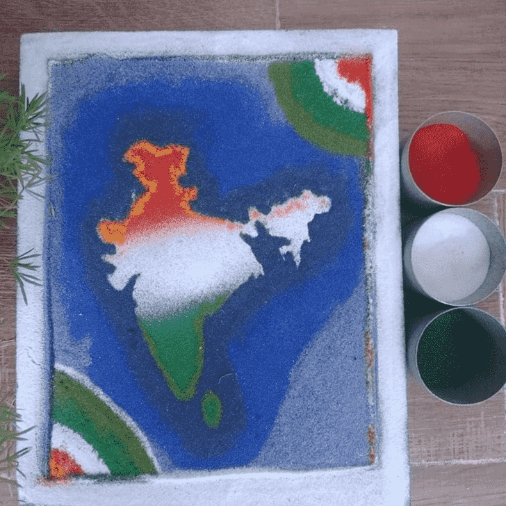 Comely Independence Day Rangoli
