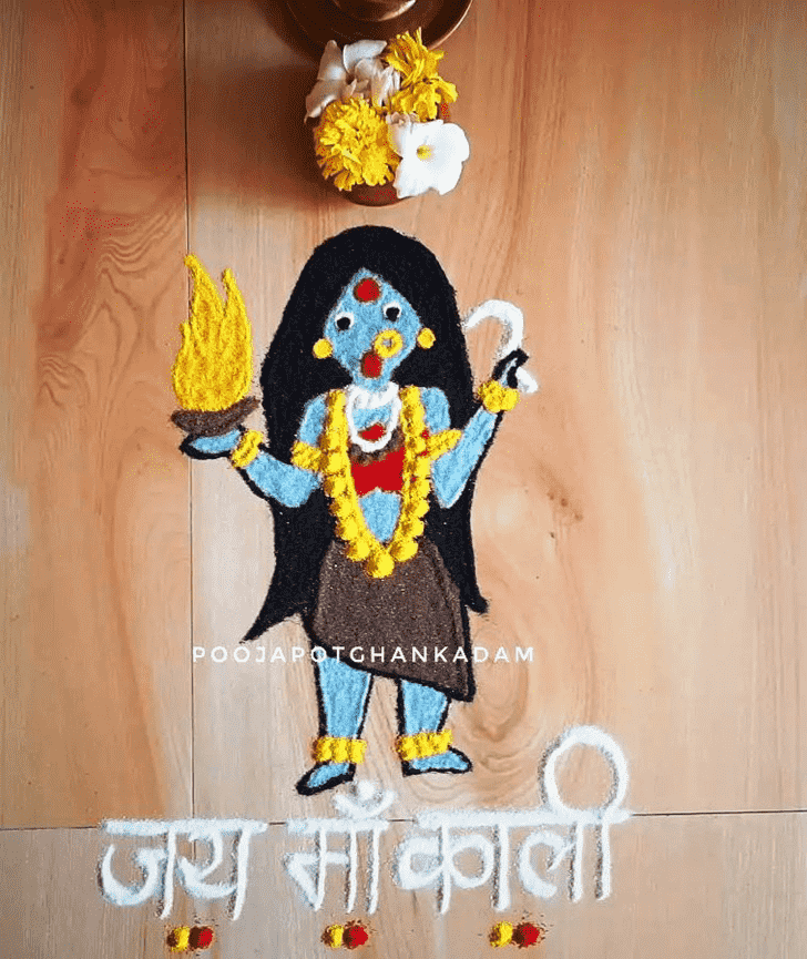 Bewitching Kali Puja Rangoli