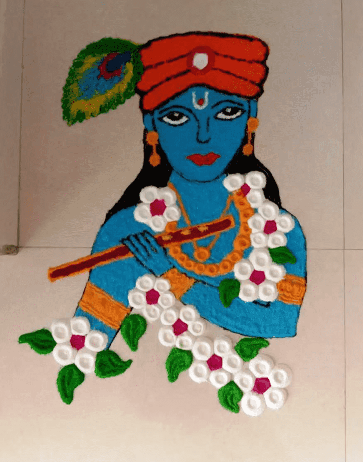 Enticing Krishna Rangoli