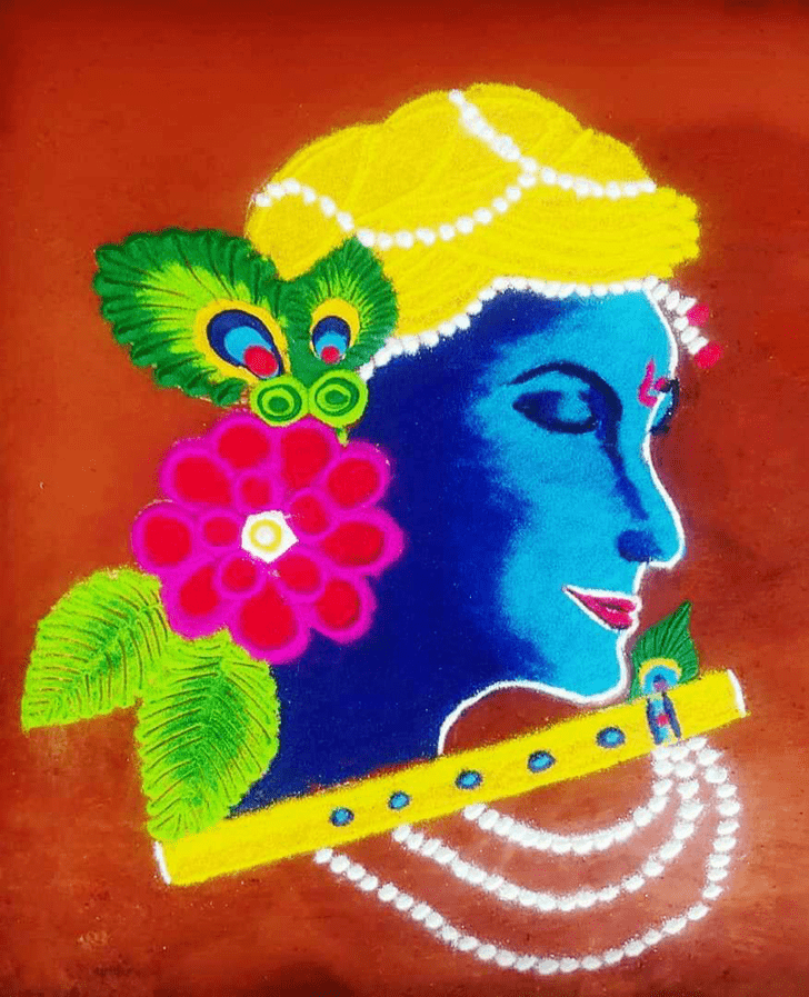 Splendid Krishna Rangoli