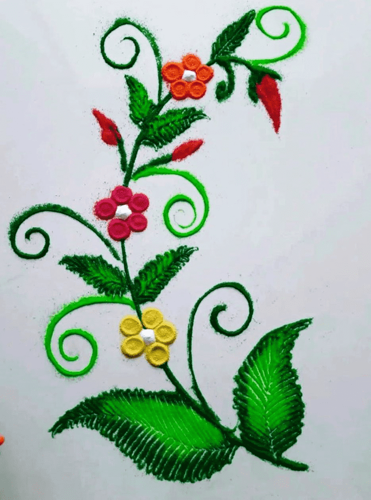 Radiant Leaf Rangoli