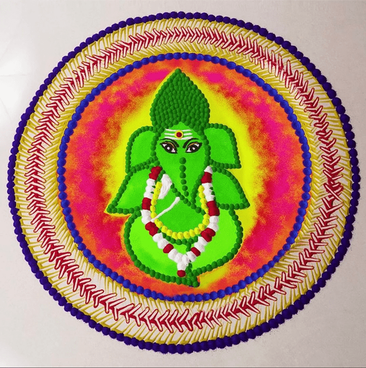 Exquisite Lord Ganesha Rangoli