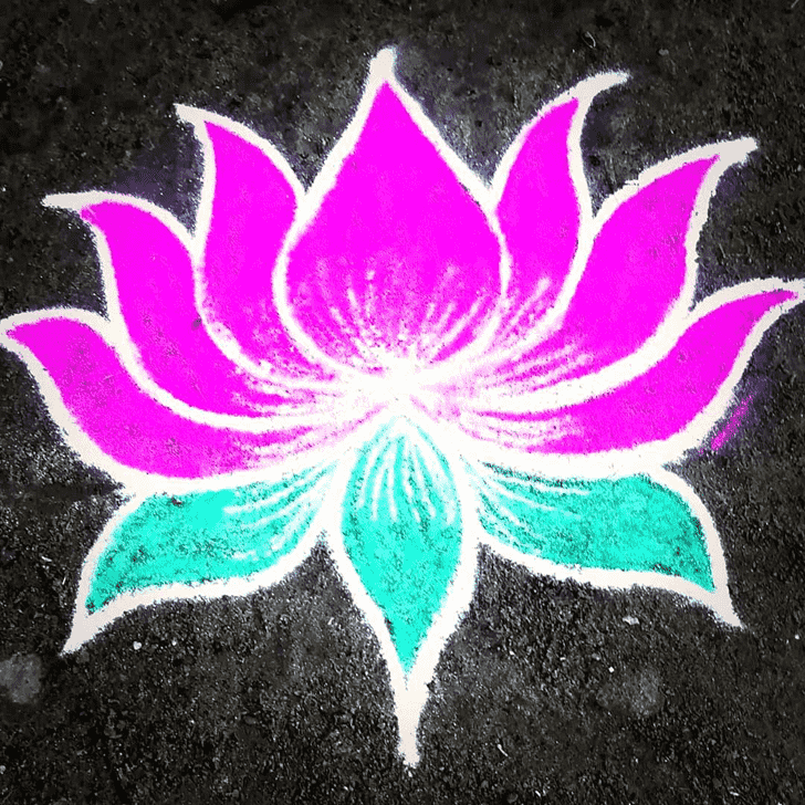 Wonderful Lotus Rangoli Design