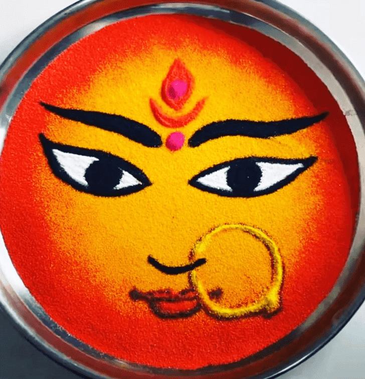 Charming Maa Durga Rangoli