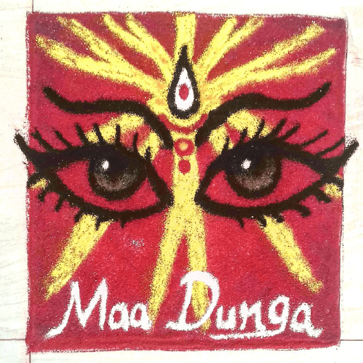 Comely Maa Durga Rangoli