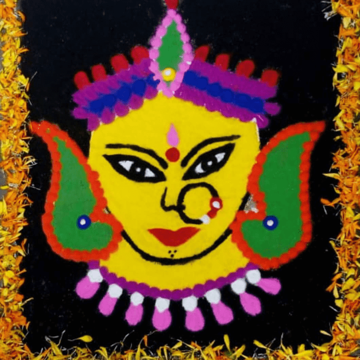 Enticing Maa Durga Rangoli