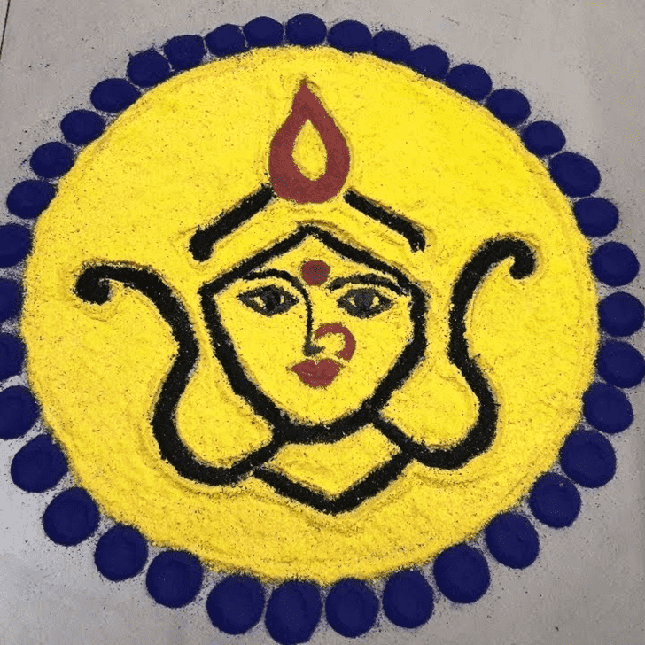 Fine Maa Durga Rangoli