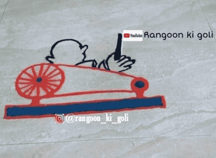 Appealing Mahatma Gandhi Rangoli